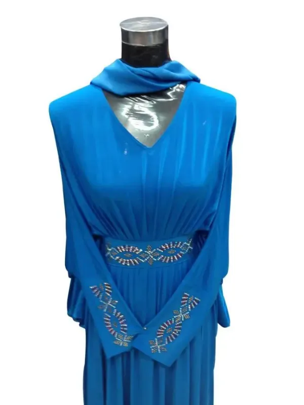 Picture of Radhe Designer White Georgette Kaftan Dress for Women - F3663