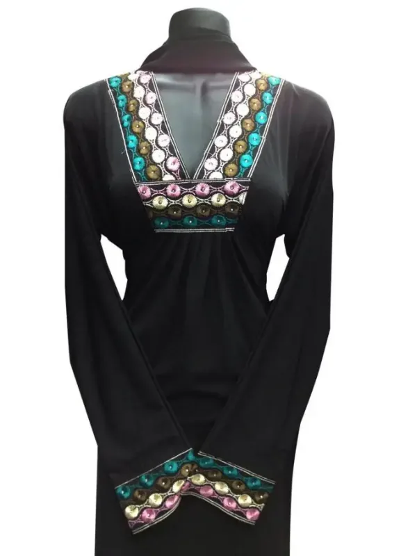 Picture of Radhe Designer Black Georgette Kaftan Dress for Women - F3660