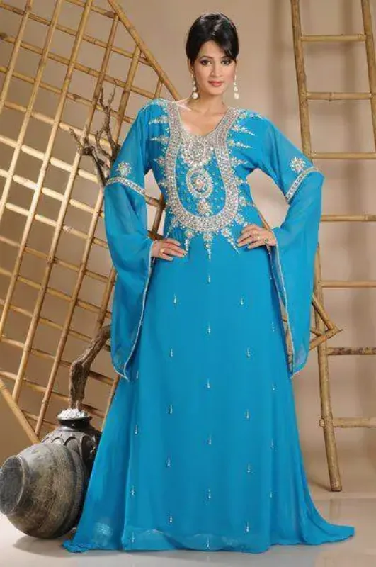 Picture of Radhe Designer Multicolor Georgette Kaftan Dress for Women - F9080