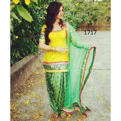 Picture of ethnic indian designer cotton salwar kameez dress size 