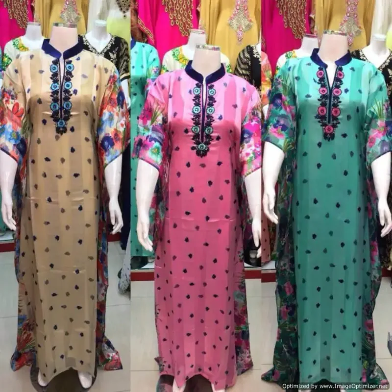 Picture of Radhe Designer Pink Cotton Kaftan Dress for Women - F3161