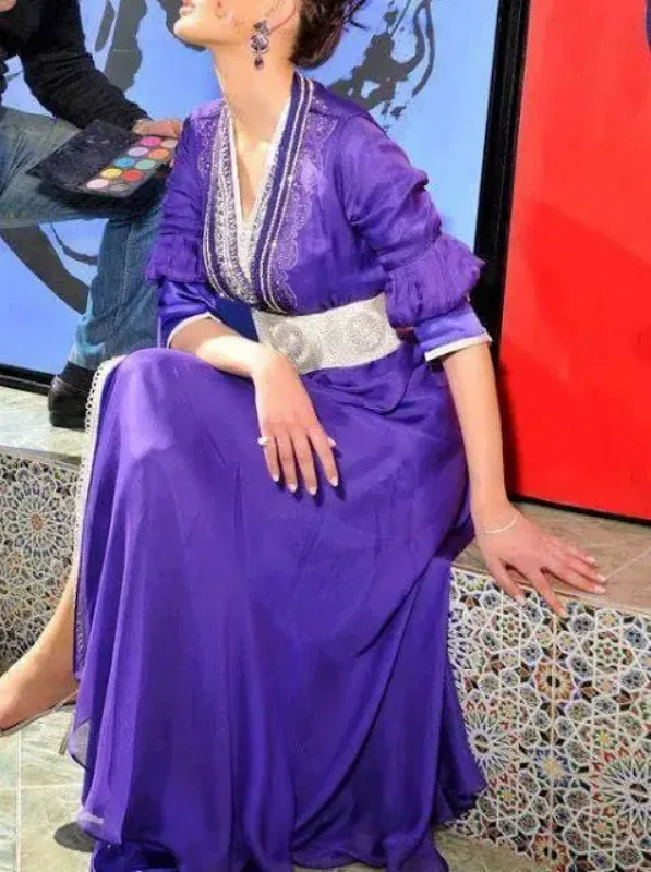 Picture of White Georgette Jilbab Dress with Bridesmaid Wedding for Women Elegant Style