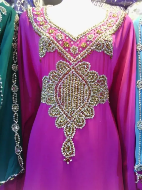 Picture of Multicolor Bridesmaid Party Wear Jilbab Dress for Women Chic Style