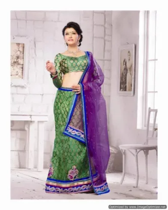 Picture of embroidered silk engagement bridal wedding ethnic wear 
