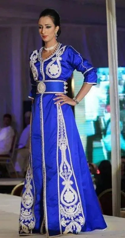 Picture of Blue Georgette Jilbab Dress with Bridesmaid Party Wear for Women Evening Style