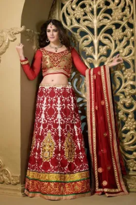 Picture of wedding wear lehenga designer indian latest red bollywo