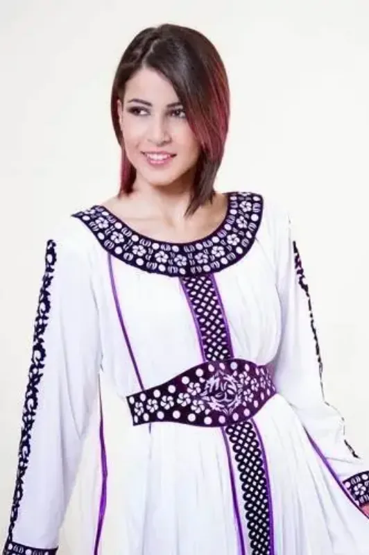 Picture of White Georgette Jilbab Dress with Bridesmaid Party Wear for Women Occasion Style