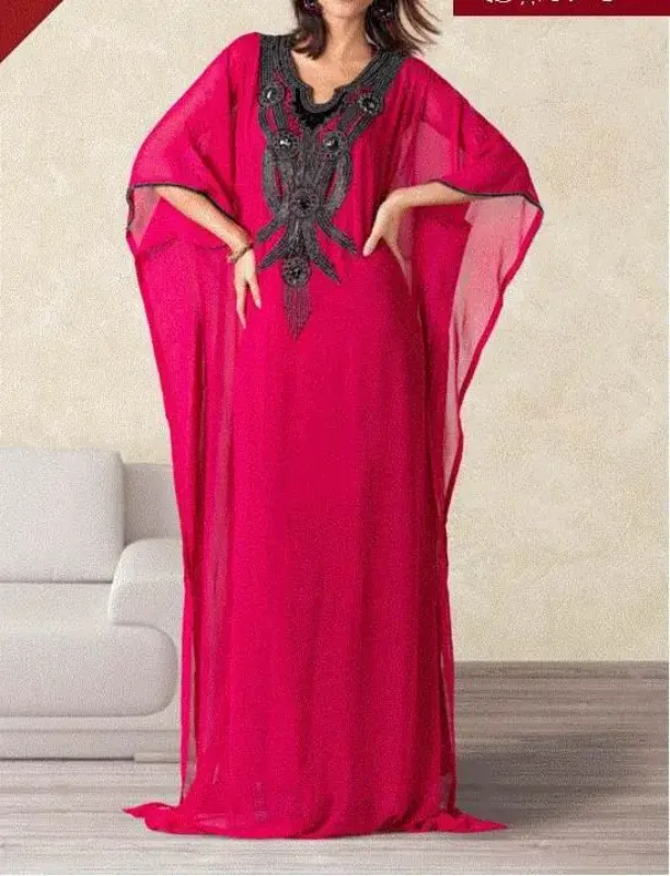Picture of Pink Cotton Jilbab Dress with Bridesmaid Party Wear for Women Modern Style
