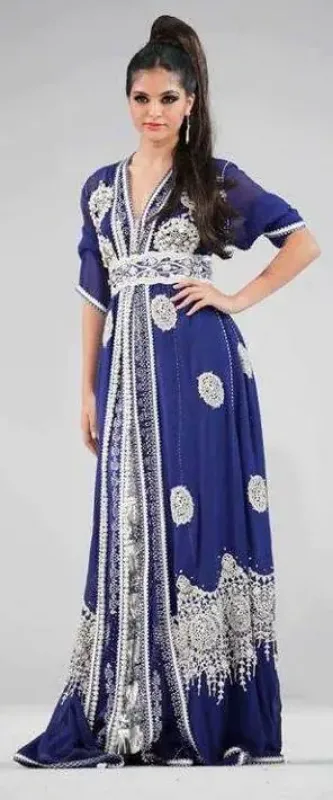 Picture of White Georgette Jilbab Dress with Bridesmaid Party Wear for Women Chic Style