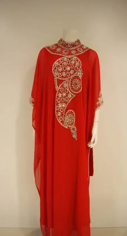 Picture of Multicolor Georgette Jilbab Dress for Women - Bridesmaid Party Wear Chic Style