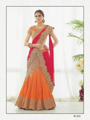 Picture of bollywood sari designer choli indian lehenga dress wome