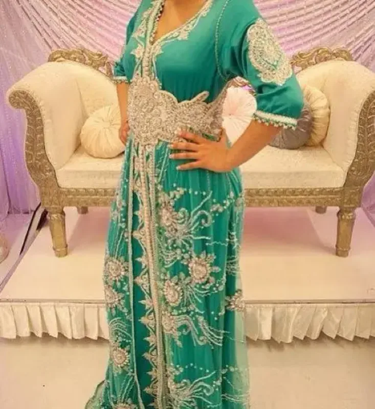 Picture of Bridesmaid Party Wear Multicolor Jilbab Dress for Women Soft Drape
