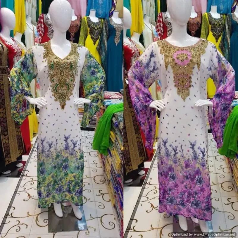 Picture of Radhe Designer Multicolor Georgette Kaftan Dress for Women - F3288
