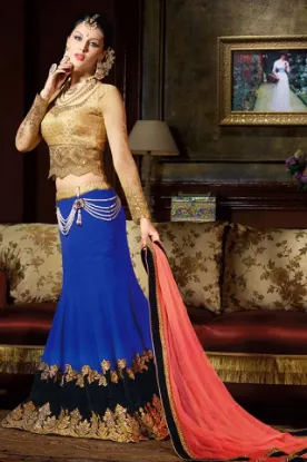 Picture of bollywood indian lehenga sari party women saree designe