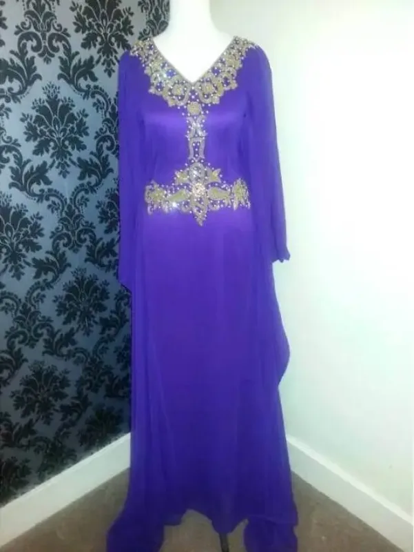 Picture of Multicolor Jilbab Dress with Bridesmaid Party Wear Detail for Women Refined Look