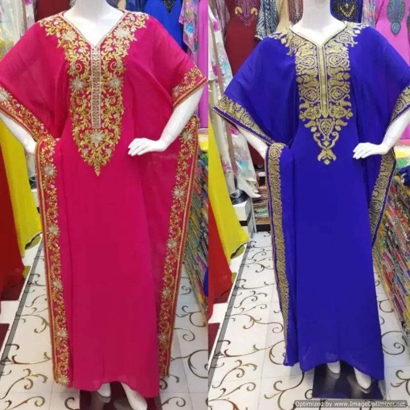 Picture of Radhe Designer White Georgette Kaftan Dress for Women - F3329