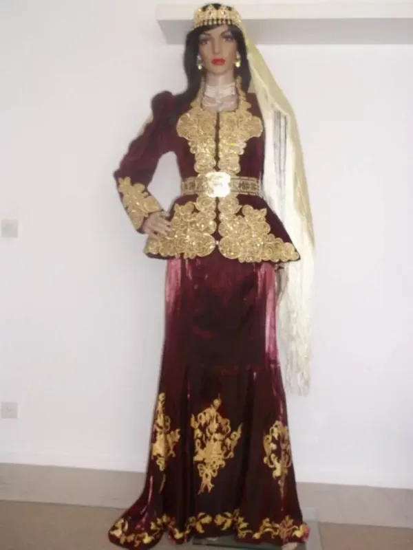 Picture of Multicolor Georgette Jilbab Dress with Lace Bridesmaid for Women Classic Style