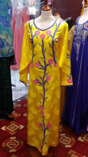 Picture of bridesmaid dress material,abaya,jilbab,kaftan dress,du,