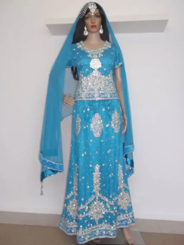 Picture of Green Georgette Jilbab Dress with Bridesmaid Party Wear for Women Elegant Style