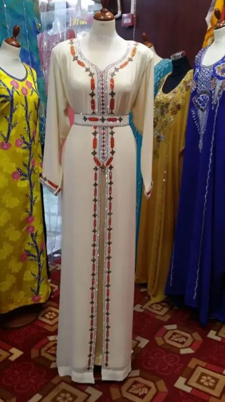 Picture of Radhe Designer White Georgette Kaftan Dress for Women - F3346