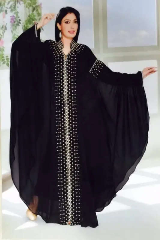 Picture of Radhe Designer Black Georgette Kaftan Dress for Women - F3366