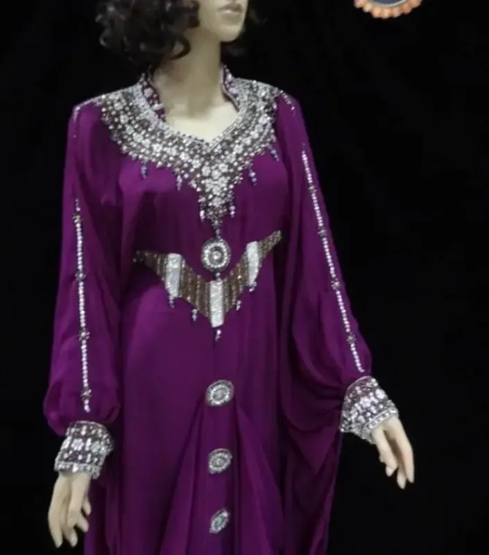 Picture of Pink Cotton Jilbab Dress with Bridesmaid Party Wear for Women Soft Drape