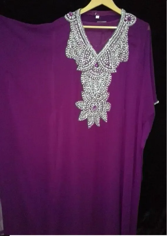 Picture of Purple Georgette Jilbab Dress with Bridesmaid Party Wear for Women Refined Look