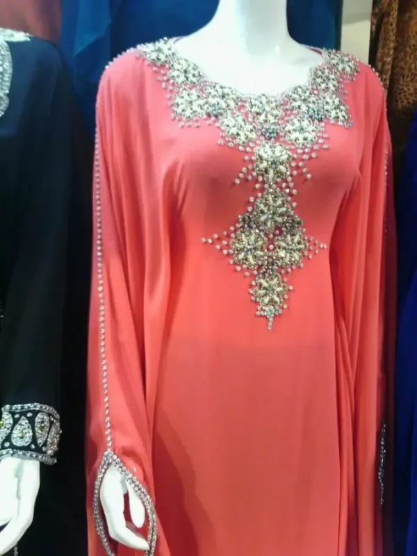 Picture of Pink Cotton Jilbab Dress with Bridesmaid Party Wear for Women Graceful Style