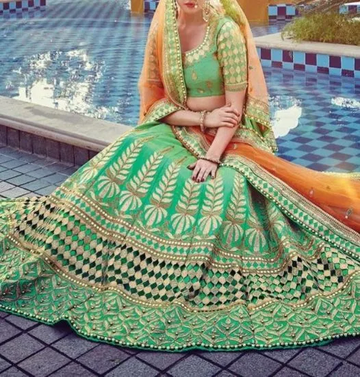 Picture of bollywood modest maxi gown collection lehenga style wom