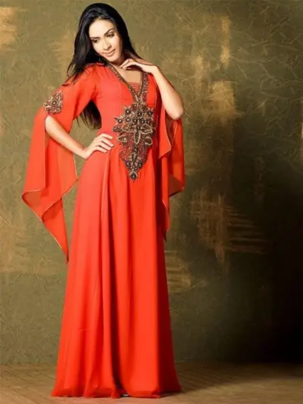 Picture of Radhe Designer Multicolor Georgette Kaftan Dress for Women - F8953