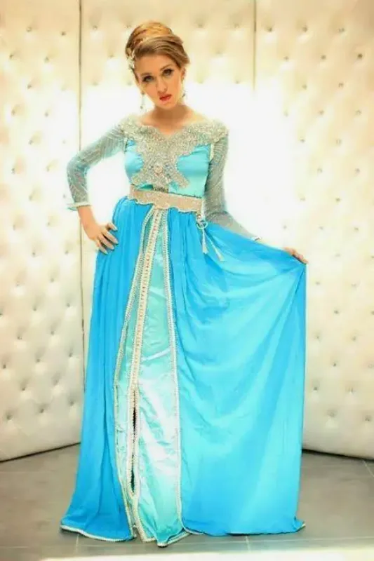 Picture of Radhe Designer White Georgette Kaftan Dress for Women - F8830