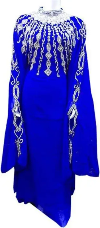 Picture of Radhe Designer White Georgette Kaftan Dress for Women - F8853