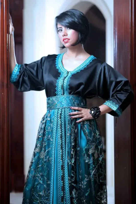 Picture of Radhe Designer Multicolor Georgette Kaftan Dress for Women - F8873
