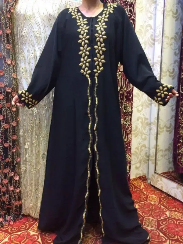 Picture of Radhe Designer Black Georgette Kaftan Dress for Women - F3466