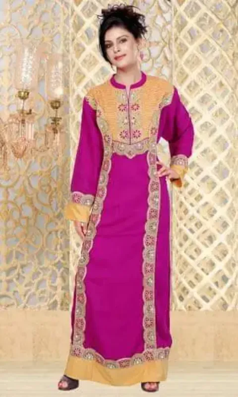 Picture of Radhe Designer Purple Georgette Kaftan Dress for Women - F3470