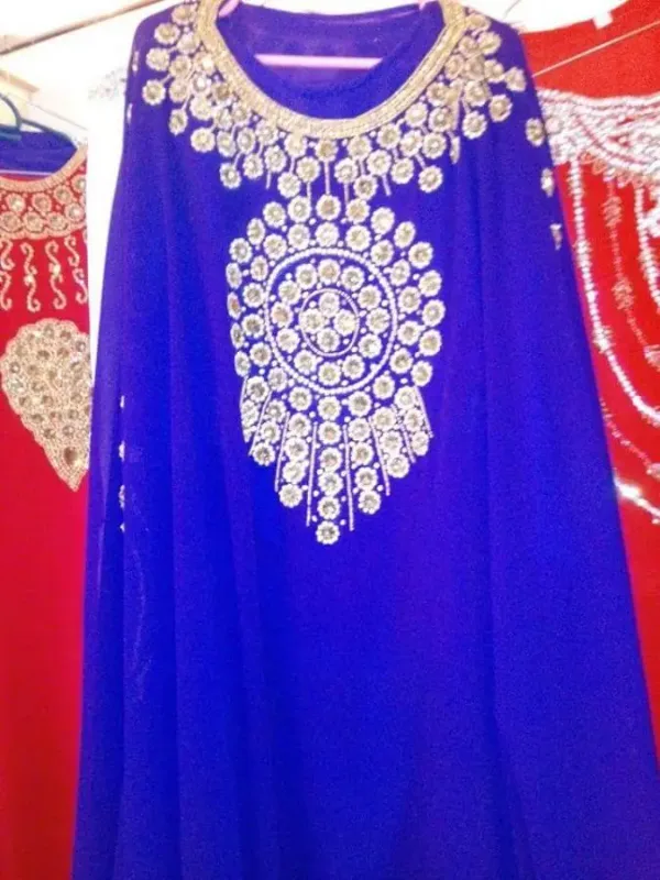 Picture of Radhe Designer White Georgette Kaftan Dress for Women - F3471