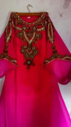 Picture of bridesmaid dress v neck,abaya,jilbab,kaftan dress,duba,