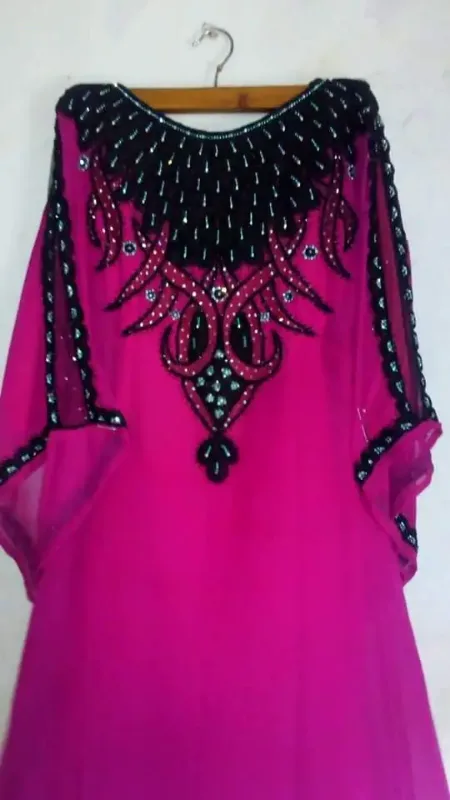 Picture of Radhe Designer Black Georgette Kaftan Dress for Women - F3483