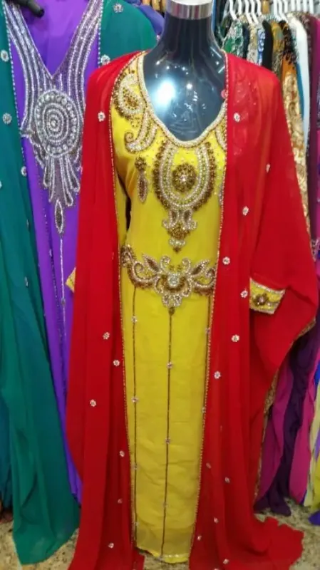 Picture of Radhe Designer White Georgette Kaftan Dress for Women - F8898