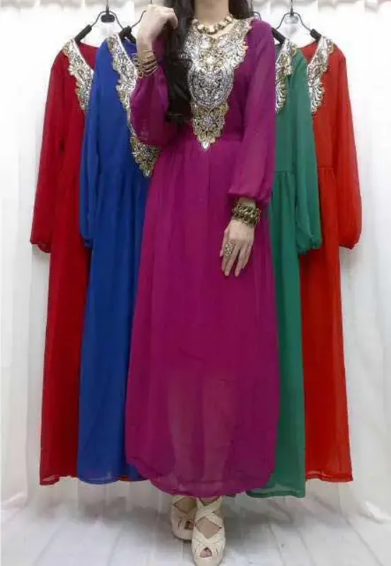 Picture of Radhe Designer Blue Chiffon Kaftan Dress for Women - F8928