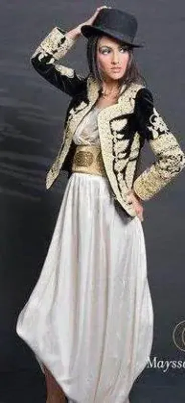 Picture of Radhe Designer Black Georgette Kaftan Dress for Women - F8935