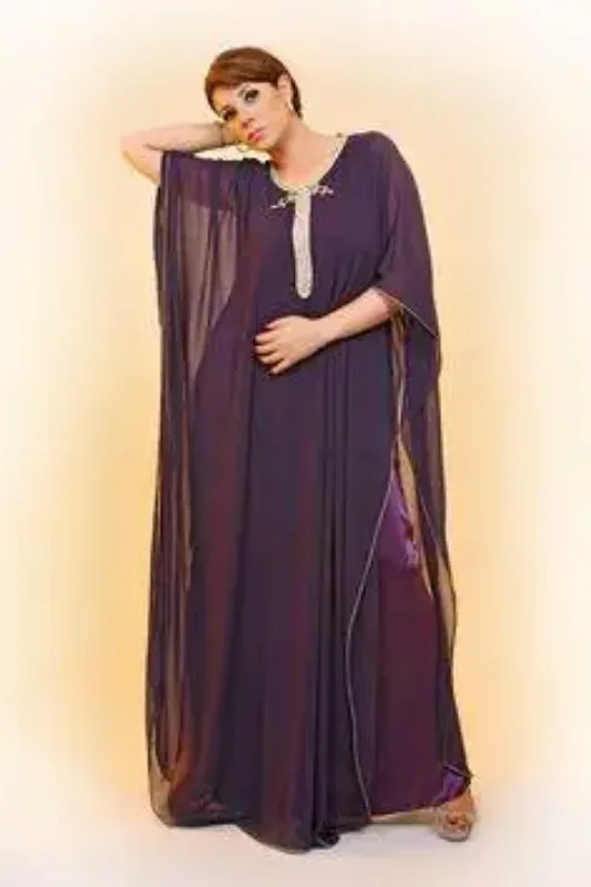 Picture of Radhe Designer Yellow Georgette Kaftan Dress for Women - F8947