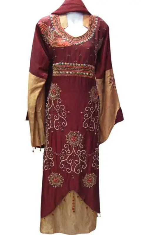 Picture of Radhe Designer White Georgette Kaftan Dress for Women - F3550