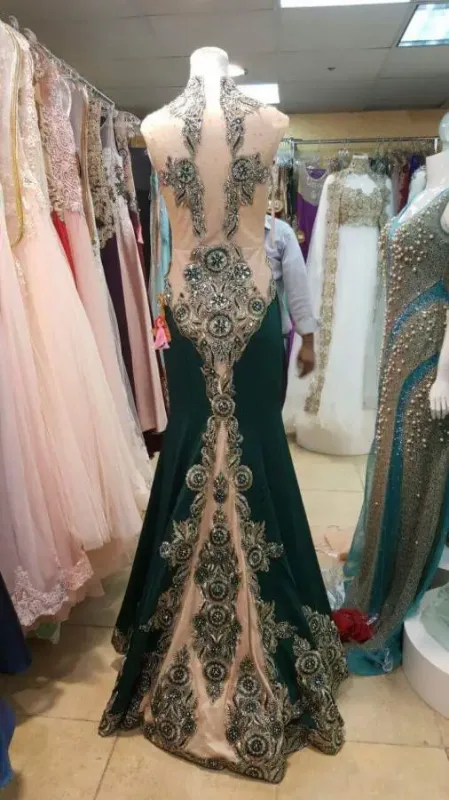 Picture of Black Georgette Jilbab Dress with Lace Bridal for Women
