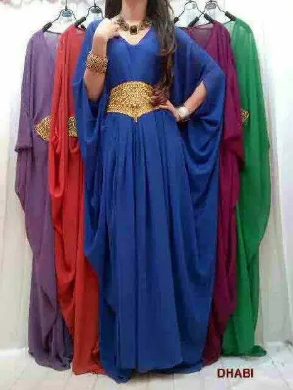 Picture of Radhe Designer Yellow Georgette Kaftan Dress for Women - F8930