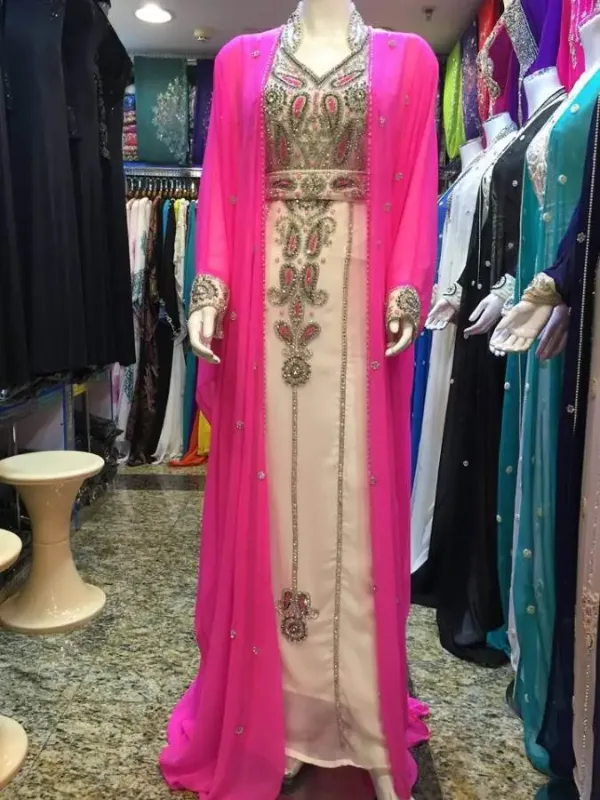 Picture of Radhe Designer White Georgette Kaftan Dress for Women - F8915