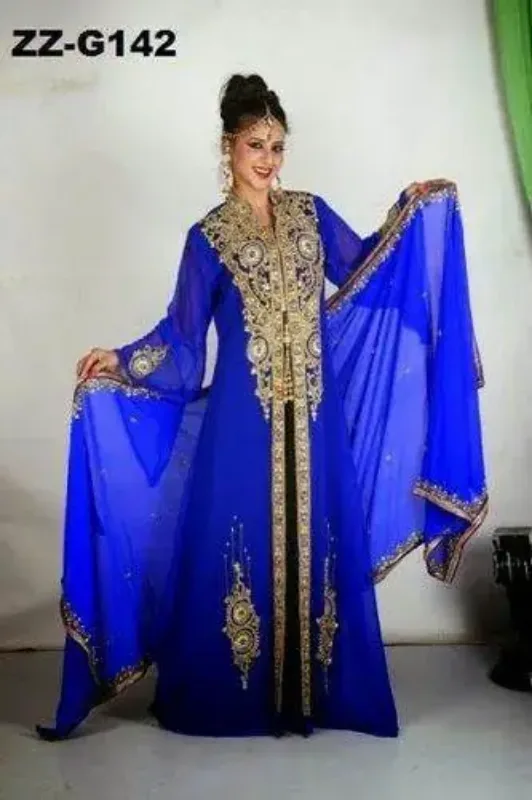 Picture of Radhe Designer Multicolor Georgette Kaftan Dress for Women - F8837
