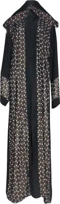Picture of Black Georgette Jilbab Dress with Beaded Party Wear for Women