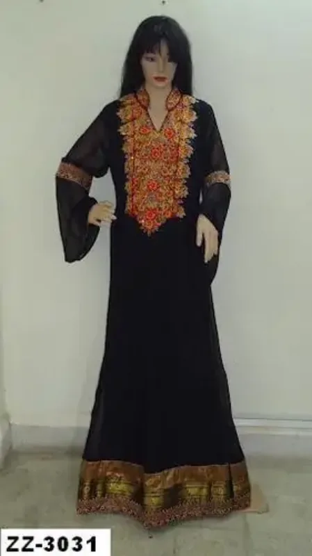 Picture of Radhe Designer Black Georgette Kaftan Dress for Women - F8417