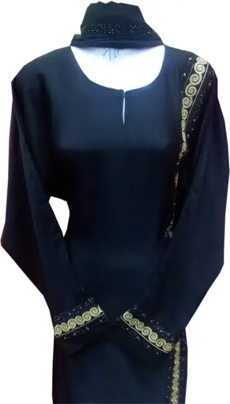 Picture of Black Georgette Jilbab Dress with Bridal Wedding for Women Modern Style